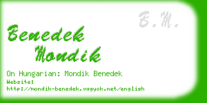 benedek mondik business card